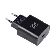 Įkroviklis Blue Star 25W USB-C + USB-C to USB-C cable juodas