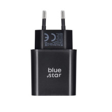 Įkroviklis Blue Star 25W USB-C + USB-C to USB-C cable juodas