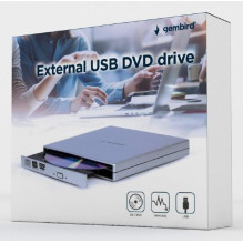 DVD RW USB2 8X išorinis RTL / sidabrinis DVD-USB-021-SV GEMBIRD