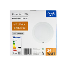 LED ceiling light PNI D-Light CL2425 24W, round 29 cm, 4200K, 230V power supply, 2640 lm, neutral white LED ceiling light PNI D-Light CL2425 24W, round 29 cm, 4200K, 230V power supply, 2640 lm, neutral white