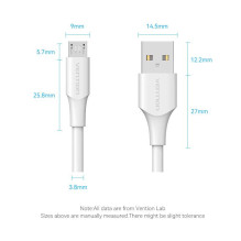CABLE USB2.0 TO MICRO-B / 1M WHITE CTIWF VENTION CABLE USB2.0 TO MICRO-B / 1M WHITE CTIWF VENTION