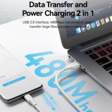 CABLE USB-C TO USB2.0 3A / 1M WHITE CTHWF VENTION