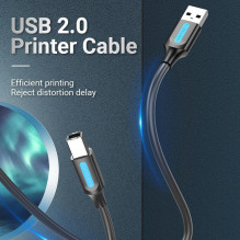 CABLE USB2.0 MALE TO MALE / 0.5M BLACK COQBD VENTION CABLE USB2.0 MALE TO MALE / 0.5M BLACK COQBD VENTION