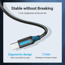 CABLE USB2.0 MALE TO MALE / 0.5M BLACK COQBD VENTION CABLE USB2.0 MALE TO MALE / 0.5M BLACK COQBD VENTION