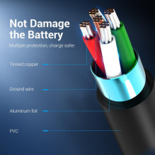 CABLE USB-C TO USB2.0 / 0.5M BLACK COKBD VENTION