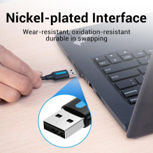 CABLE USB2.0 MALE TO MALE / 1.5M BLACK COJBG VENTION