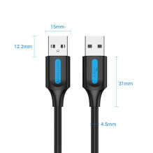 CABLE USB2.0 MALE TO MALE / 2M BLACK COJBH VENTION CABLE USB2.0 MALE TO MALE / 2M BLACK COJBH VENTION