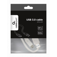 KABELAS USB-C Į USB3 0,5M BALTAS / CCP-USB3-AMCM-W-0,5M GEMBIRD KABELAS USB-C Į USB3 0,5M BALTAS / CCP-USB3-AMCM-W-0,5M GEMBIRD
