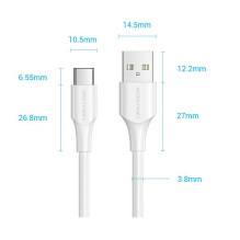 CABLE USB-C TO USB2.0 / 1.5M WHITE CTHWG VENTION CABLE USB-C TO USB2.0 / 1.5M WHITE CTHWG VENTION