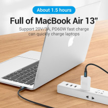 CABLE USB-C TO USB-C / 1M BLACK COSBF VENTION