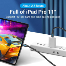 USB-C–USB-C jungtis, 1 m, juoda, COSBF VENTION USB-C–USB-C jungtis, 1 m, juoda, COSBF VENTION