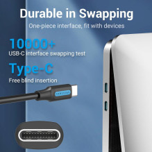 CABLE USB-C TO USB-C / 1M BLACK COSBF VENTION