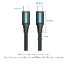 CABLE USB-C TO USB-C / 1M BLACK COSBF VENTION