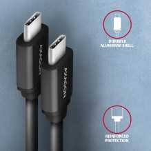 CABLE USB-C TO USB-C 0.6M 60W / TWISTER BLK BUCM-CM10TB AXAGON