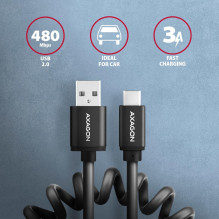 CABLE USB-C TO USB2.0 0.6M / TWISTER BLK BUCM-AM10TB AXAGON
