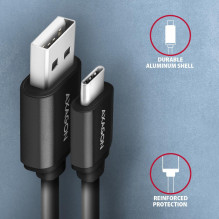 CABLE USB-C TO USB2.0 0.6M / TWISTER BLK BUCM-AM10TB AXAGON