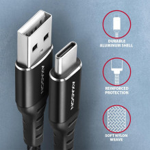 CABLE USB-C TO USB2.0 1.5M / BLACK BUCM-AM15AB AXAGON