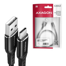 USB-C KABELIS Į USB2.0 1,5M / BLACK BUCM-AM15AB AXAGON
