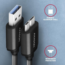 CABLE USB3.2 TO MICRO-B 1M / SPEED BLK BUMM3-AM10AB AXAGON