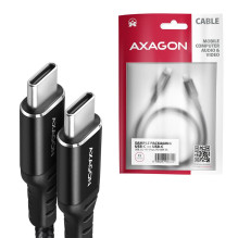 KABELAS USB-C Į USB-C 2M 60W / HQ BLACK BUCM-CM20AB AXAGON