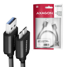 KABELAS USB3.2 Į MICRO-B 1M / SPEED BLK BUMM3-AM10AB AXAGON