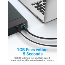 USB 3.0 kištukas-kištukas / 3M juodas „Coobi Vention“