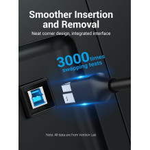 USB 3.0 kištukas-kištukas / 3M juodas „Coobi Vention“