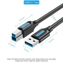 CABLE USB3.0 MALE TO MALE / 3M BLACK COOBI VENTION CABLE USB3.0 MALE TO MALE / 3M BLACK COOBI VENTION