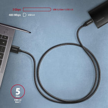 CABLE USB-C TO USB3.2 2M / BLACK BUCM3-AM20AB AXAGON
