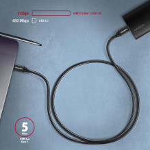 CABLE USB-C TO USB-C 2M 60W / BLACK BUCM3-CM20AB AXAGON