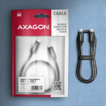 CABLE USB-C TO USB-C 1.5M 240W / BRAID BLK BUCM2-CM15AB AXAGON