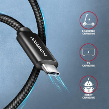 CABLE USB-C TO USB-C 3M 240W / BRAID BLK BUCM2-CM30AB AXAGON