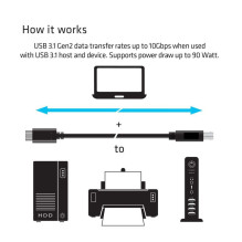 CABLE USB-C TO USB3.1 1M / M / M CAC-1524 CLUB3D CABLE USB-C TO USB3.1 1M / M / M CAC-1524 CLUB3D