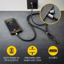CABLE USB-C TO USB-C 1.65M / LANYARD BLACK 7991000 INTENSO CABLE USB-C TO USB-C 1.65M / LANYARD BLACK 7991000 INTENSO