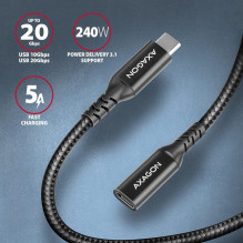 CABLE USB-C EXTENSION 1.5M / BLACK BUCM32-CF15AB AXAGON