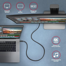 CABLE USB-C TO USB-C 2M 100W / BLACK BUCM32-CM20AB AXAGON
