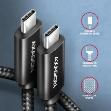 USB-C–USB-C LAIDAS 0,5 M 240 W / 8 K JUODAS BUCM4X-CM05AB AXAGON