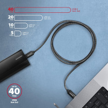 USB-C–USB-C LAIDAS 0,5 M 240 W / 8 K JUODAS BUCM4X-CM05AB AXAGON