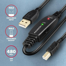 CABLE USB2.0 A-M / B-M ACTIVE / 10M ADR-210B AXAGON