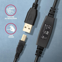 KABELIS USB2.0 AM / BM ACTIVE / 10M ADR-210B AXAGON