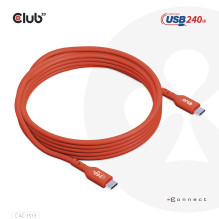 KABELAS USB-C Į USB-C 3M / M / M CAC-1513 CLUB3D KABELAS USB-C Į USB-C 3M / M / M CAC-1513 CLUB3D
