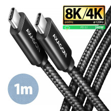 CABLE USB-C TO USB-C 1M 240W / 8K BLACK BUCM4X-CM10AB AXAGON