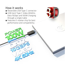 CLUB3D USB-C Į USB-C JUNGTIS 1M / M / M CAC-1522