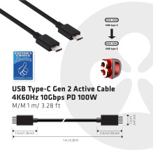 CABLE USB-C TO USB-C 1M / M / M CAC-1522 CLUB3D