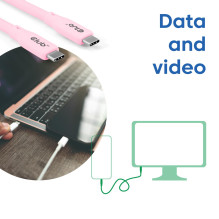 CLUB3D LAIDAS USB-C Į USB-C 2M / M / M ROŽINIS CAC-3002