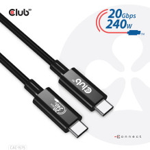 CLUB3D USB-C Į USB-C JUNGTIS 2M / M / M CAC-1575 CLUB3D USB-C Į USB-C JUNGTIS 2M / M / M CAC-1575