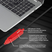 KABELAS USB2 8M ACTIVE EXT. PRO / 42780 LINDY