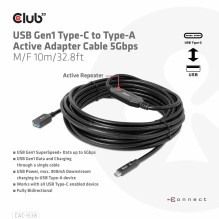 CABLE USB-C TO USB 10M / M / F CAC-1538 CLUB3D CABLE USB-C TO USB 10M / M / F CAC-1538 CLUB3D