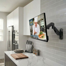 Monitor Mount - Lindy Wall Mount Single Gas Spring Arm Mount for 13-32 Inch Screens Up to 9kg - Black