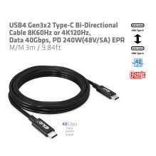 CABLE USB-C 3M / M / M CAC-1579 CLUB3D
